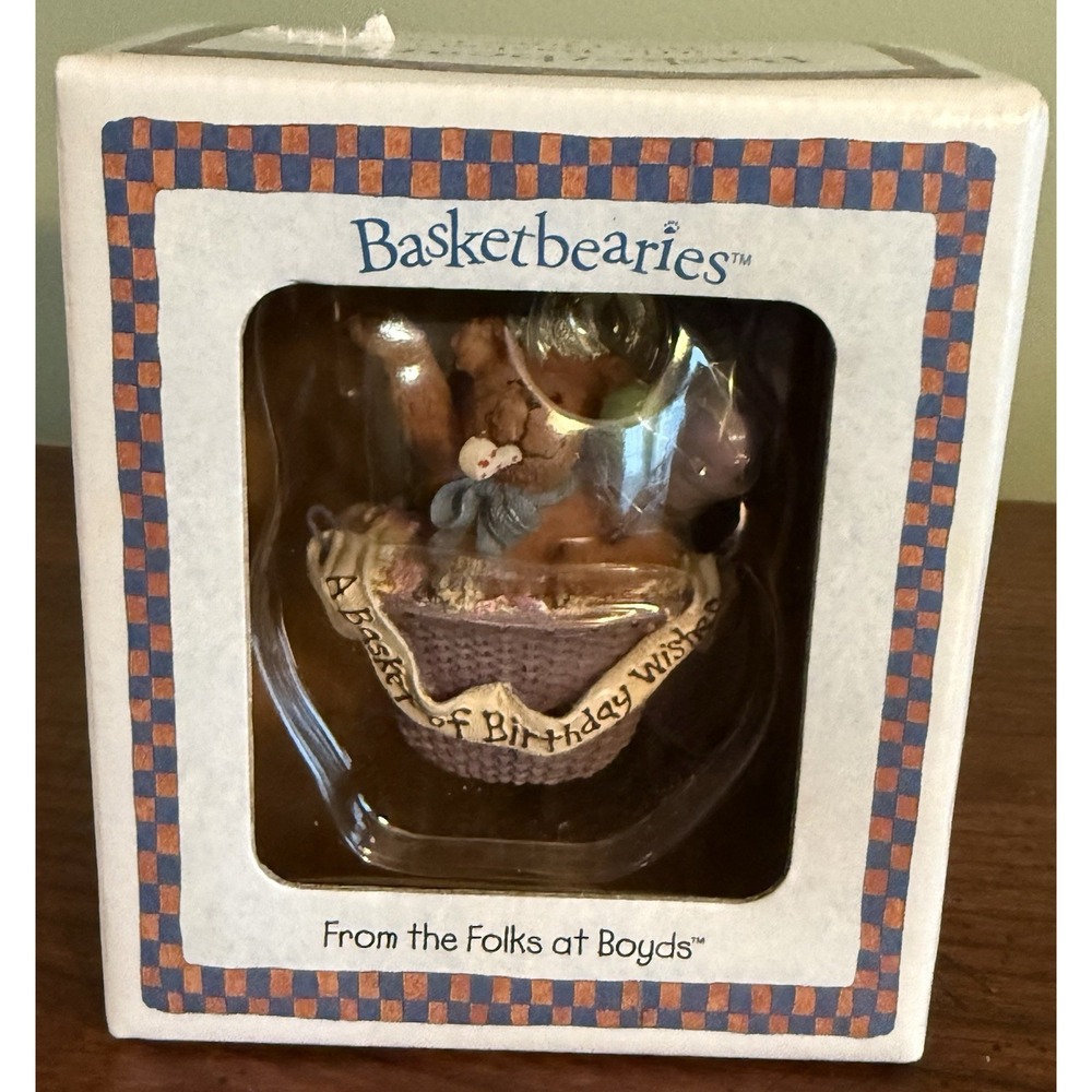 Vintage Boyds Basketbearies 2004 TBC HAPPY, A BASKET OF BIRTHDAY WISHES New